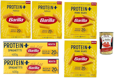 Barilla Protein +, Testpaket, High Protein, Pasta De Blé En Dur Italien, 6 Paquets De 400 G, Pâtes En Blé À 100% Italien, + Italian Gourmet Polpa 400g
