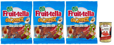 Fruittella Crazy Mix Lot De 3 Élastiques De 175 G Avec Jus De Fruits Différents Goûts De Fruits Sans Gluten 3 X 175 G + Italian Gourmet Polpa 400 G