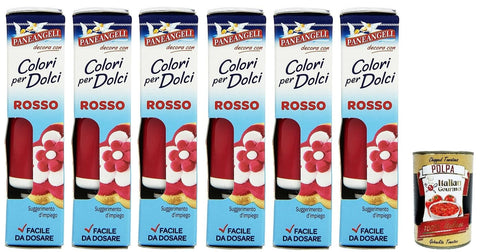 6 X Couleurs Paneangeli Pour Bonbons Rouges Un Tube Pratique Pour Colorer Des Bonbons Pour De Superbes Décorations. 10 G + Polpa Gastronomique Italien 400 G