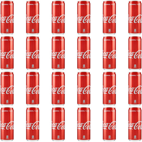 Lot De 24 Boîtes De Coke Cola Original Taste Cola 330 Ml Boisson Italienne Sans Alcool