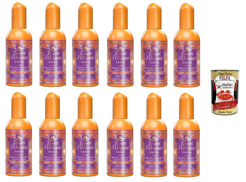 Tesori D'oriente Karma Lot De 12 Parfums Aromatiques À La Fleur De Nashi Et Bois De Cèdre 100 Ml + Italian Gourmet Polpa 400 G