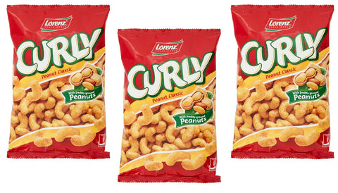 Lorenz Curly Peanut Classic Lot De 3 Boîtes De 60 G Avec Cacahuètes Fraîches