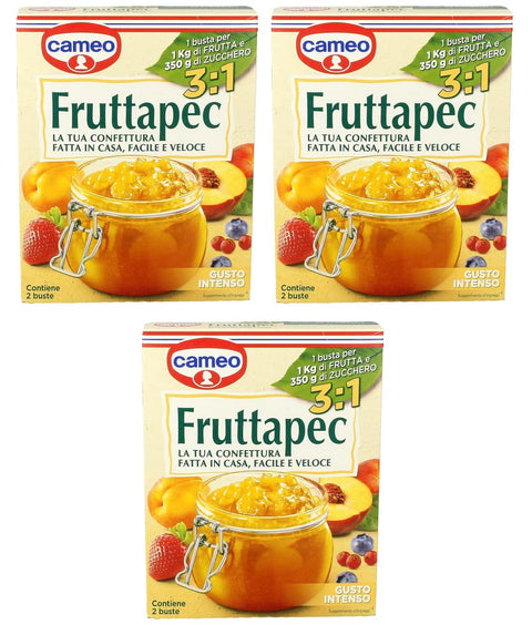3 X Cameo Fruttapec Gusto Intenso Préparés Pour Confiture Maison 50 G ( Contient 2 Sachets De 25 G )