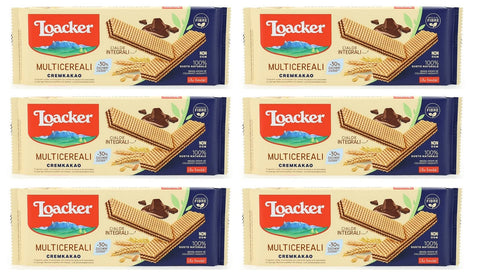 Lot De 6 Gaufres Multi-Céréales À Grains Multiples Avec Crème Au Chocolat Et Crème De Cacao Avec Farine De Grains Entiers 175 G