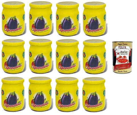 Fratelli Contorno Caponatina Di Melanzane Caponata D'aubergine 12 X 540 G + Italian Gourmet Polpa 400 G