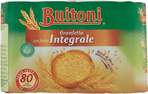Buitoni Granfetta Lot De 6 Biscuits Biscottate Integrali Avec Farine De Blé Entier 80 Gros Grains Entiers Biscottate 600 G