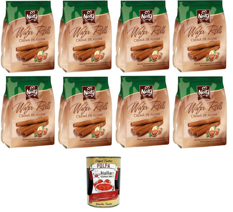 Naty Premium Wafer Rolls Crème De Noisette Gaufrettes 8 X 100 G + Italian Gourmet Polpa 400 G