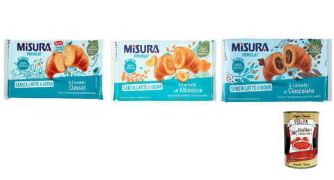 Misura Cornetti Privolat Classici Cioccolato Albicocca Croissants, Sans Lait Ni Œufs + Polpa Italian Gourmet 400 G