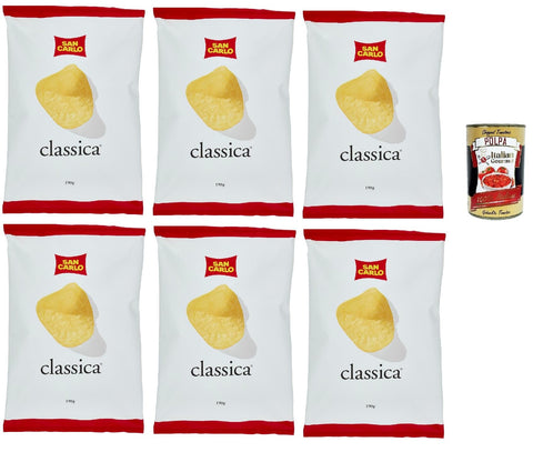 San Carlo Classica Lot De 6 Chips De Patatine Salées De 190 G + Polpa Italian Gourmet 400 G