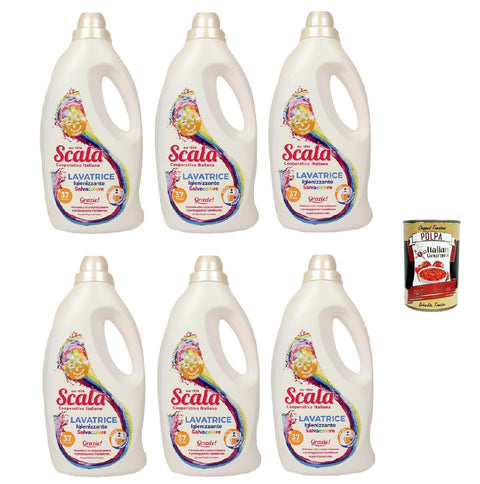 Scala Detergente Lavatrice Salvacolore Lessive Liquide Pour Linge Coloré 6 X 1,5 L + Italian Gourmet Polpa 400 G