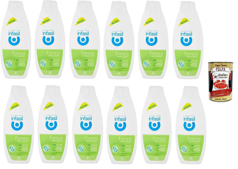 Infasil Bain Douche Frais Revitalisant, Testé Cliniquement Et Doux Pour La Peau, 12 X 500 Ml + Italian Gourmet Polpa 400