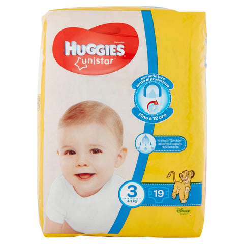Huggies Unistar, 20 Couches, Taille 3 (4 – 9kg)