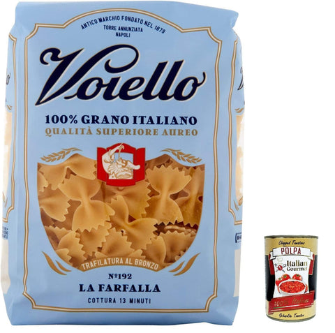 Voiello Pasta Farfalle Lot De 20 Pâtes 100 % Italiennes N 192 500 G + Italian Gourmet Polpa 400 G