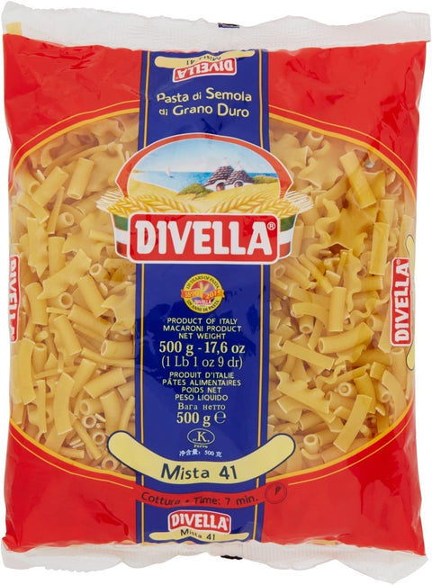 Divella Pasta Mista N. 41 Lot De 24 Pâtes À La Semoule De Blé Dur 500 G + Boîte De 400 G