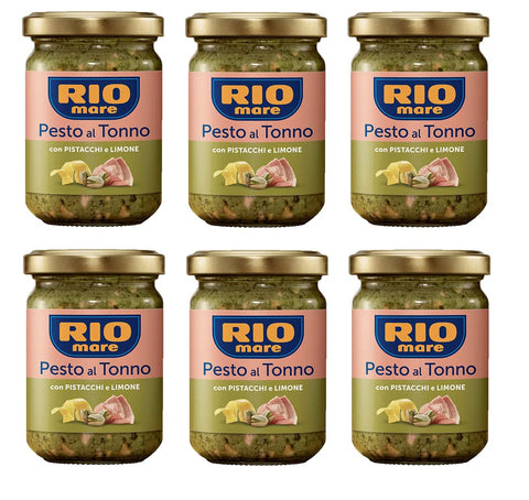 6x Rio Mare Pesto Al Tonno Con Pistacchi E Limone Pesto Au Thon Avec Pistaches Et Citron 130 G