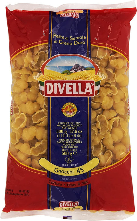 Divella Gnocchi N. 45 Lot De 24 Pâtes À La Semoule De Blé Dur 500 G + Boîte De 400 G