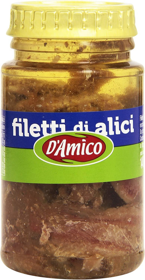 D'amico Filetti Di Alici In Olio Di Semi Di Girasole Lot De 6 Filets D'anchois À L'huile De Tournesol 140 G