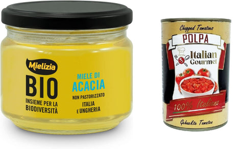 Mielizia Miele Di Acacia Non Pastorizzato Miel D'acacia Non Pasteurisé 300 G + Italian Gourmet Polpa 400 G