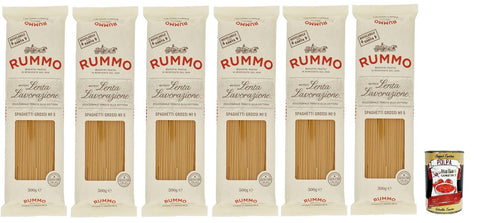 Rummo Spaghetti Grossi N° 5, Durum Pâtes Sémoraires, Italiennes Pasta Italian Noodles 6x 500 G Pack + Italian Gourmet Polpa Di Pomodoro 400 G