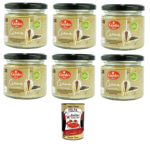Etna Crème Pistache À La Pistache Sicilienne Et Grains Noirs À Base De Chocolat 100 % Modica 6 X 190 G + Italian Gourmet Polpa 400 G