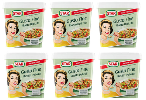 Lot De 6 Préparations Alimentaires Star Gusto Fine Ricetta Delicata Pour Bouillon De 1000 G - Environ 50 Litres De Bouillon Sont Obtenus