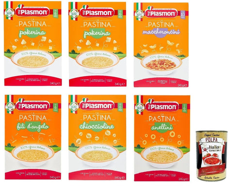 Plasmon Test Pack Pastina Infanzia Svezzamento Dai 6 Mesi 6 X 340 Grammi + Italian Gourmet Polpa 400 G