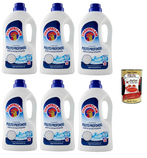 Lot De 6 Bouteilles De Lessive Liquide Pour Machine À Laver, 28 Lavages, 1260 Ml + Italian Gourmet Polpa 400 G