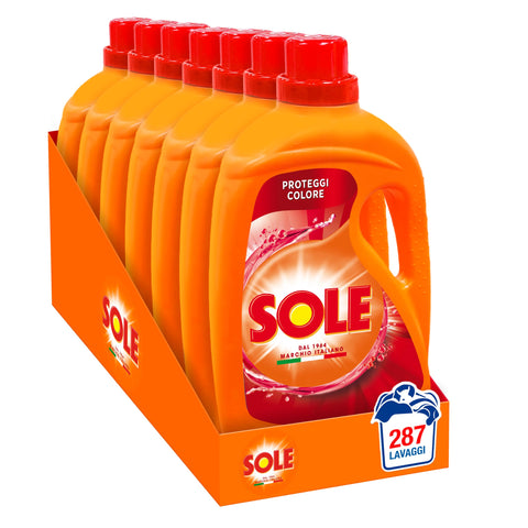 Sole Lessive Machine À Laver Protège Couleur 287 Lavages (7 X 41), Formule Désinfectante, Détergent Machine À Laver Liquide Protège La Couleur, Élimine Les Taches À Basse Température