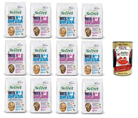 Select Paquet De Test Mix N.1 Difesa Mix N.2 Equilibrio Source Pour Cuivre Et Fer Ainsi Que Cuivre Et Potassium 12 X 300 G + Italian Gourmet Polpa 400 G
