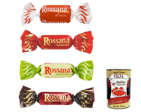 Italian Gourmet E.R. Caramelle Rossana Gran Selezione Assortimento, Sélection De Différentes Saveurs 1 Kg + Polpa 400 G