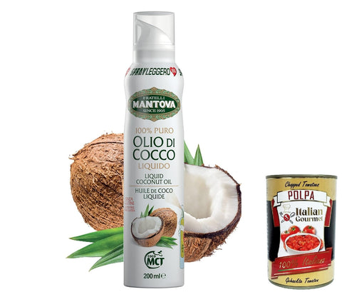 Lot De 3 Sprays 100 % D'huile De Coco De 200 Ml – Grâce Au Vaporisateur Pratique, Vous Pouvez Économiser Jusqu'à 90 % De L'huile + Italianm Gourmet Polpa 400 G