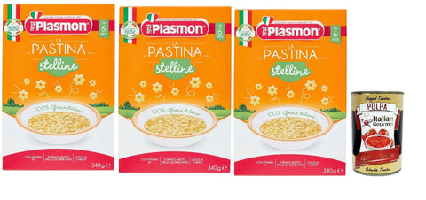 Plasmon Pastina Stelline 3x 340 G Da 6 Mesi + Italian Gourmet Polpa 400 G