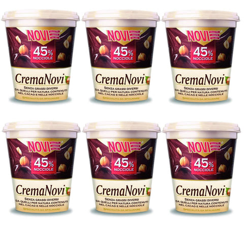Novi Multipack 6 Pièces Crème À Tartiner À 45% Nocciole 200 Grammes Collations Sucrées