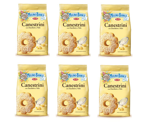 Mulino Bianco Canestrini Lot De 6 Biscuits Enrobés De Sucre 200 G