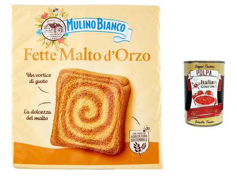 Mulino Bianco Lot De 6 Sachets De Graisse Biscottate Le Fette Malto D'orzo 315 G Biscottate Biscottate + Polpa Gourmet Italien 400 G