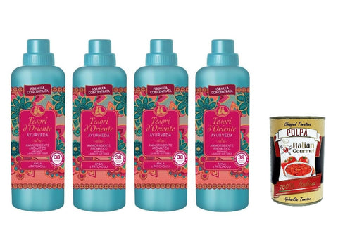 Tesori D'oriente Ayurveda Ayurveda - Adoucissant Concentré À L'huile D'amla Et Au Patchouli - 38 Lavages - 4 X 760 Ml + Italian Gourmet Polpa 400 G