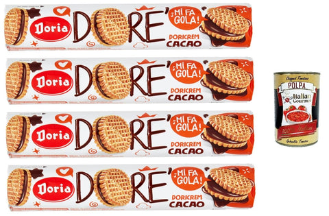 Doria Dorè Doricrem Gusto Cacao Tubo Dorè Doricrem Lot De 4 Tubes De Saveur De Cacao 150 G + Polpa Gourmet Italien