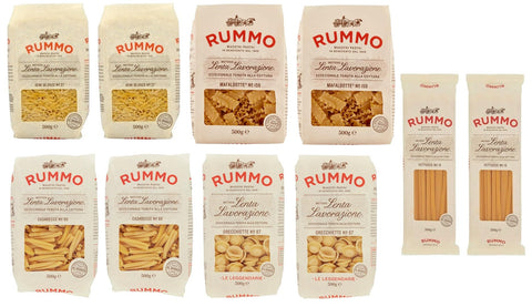 Rummo Pasta Semi Di Orzo - Fettucce -Orecchiette - Casarecce - Mafaldotte Lot De 10 Paquets De Test Pour Pâtes Italiennes À Base De Semoule De Blé Dur, Pâtes Italiennes 500g