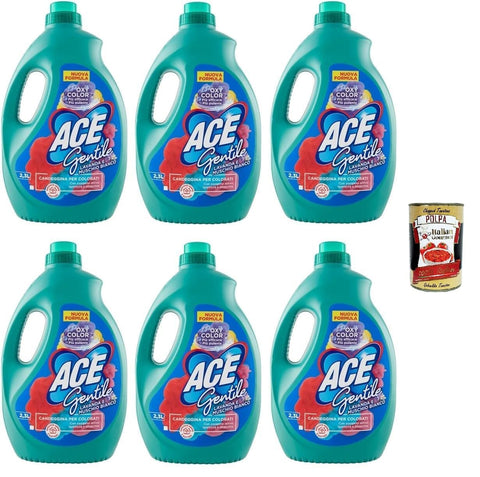 Ace Gentile Candeggina Per Colorati Eau De Javel Pour Couleurs Lavande Et Musc Blanc Efficace Contre Les Taches 6 X 2300 Ml + Italian Gourmet Polpa 400 G