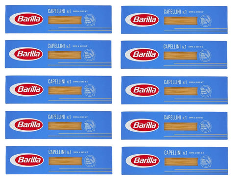 Barilla 10x Capellini (Spaghetti) No. 1 Pâte Italienne 500 G.