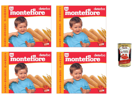 Montefiore Il Biscotto Per Infanzia Le Biscuit Pour Enfants Format Pratique 4 X 1330 G + Italian Gourmet Polpa 400 G