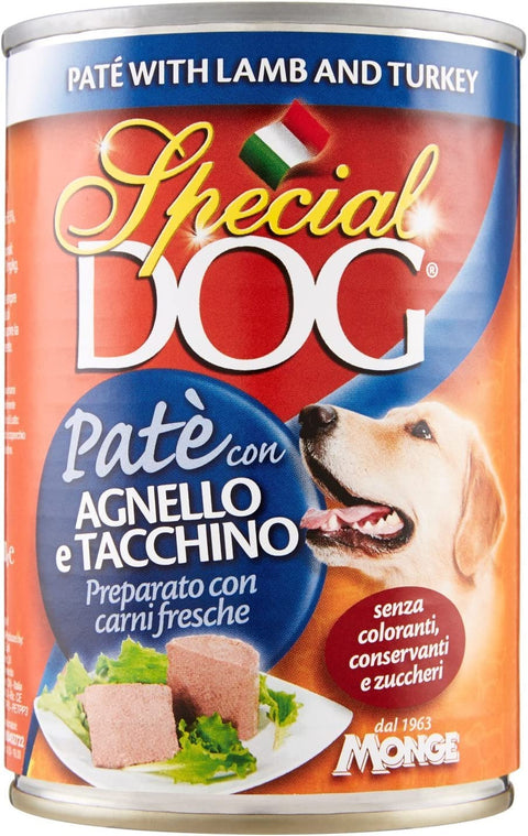 Monge Special Dog-Pate 12 Pièces De 400 G De Viande Agneau/Tachette Pour Chiens Adultes