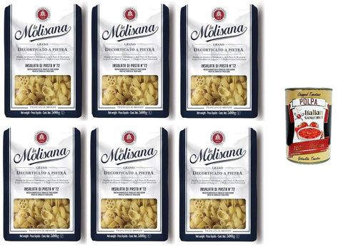 La Molisana Insalata Di Pasta N°72, Semola Di Grano Duro, Grano Decorticato A Pietra Nouilles À Base De Semoule De Blé Dur En Bronze, Blé Pelé 6 X 500 G + Italian Gourmet Polpa 400 G