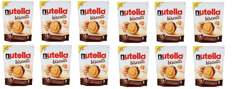 Lot De 12 Biscuits Ferrero Nutella - Avec Des Biscuits Remplis De Nutella - Avec De La Crème Aux Noisettes - 304 G De Biscuits.