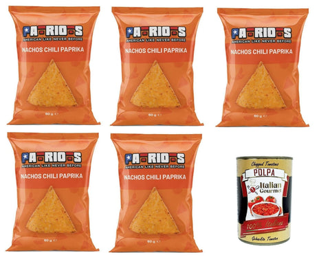 Patriots Nachos Chili Paprika, Paprika Nachos 5 X 60 G + Italian Gourmet Polpa 400 G
