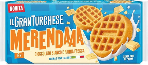 5x Granturchese La Merenda Cioccolato Bianco e Panna Fresca Chocolat blanc fondant et crème fraîche, 240 g