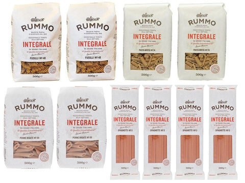 Rummo Lot De 10 Pâtes Intégrales 4 Variétés Différentes Pâtes À Grains Entiers 500 G