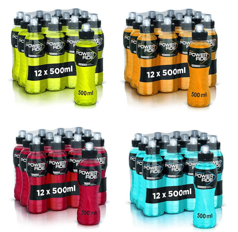 Kit Powerade Sports Mountain Blast + Orange + Blood Orange + Citrus - Boisson Rafraîchissante Pour Le Sport - Bouteille Jetable - Faible Teneur En Calories (48 X 500 Ml)