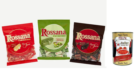 Fida, Rossana Tris Con Ripieno Classico, Al Pistacchio E Al Cioccolato, Trio Avec Remplissage Classique, Pistache Et Chocolat + Italian Gourmet Polpa 400 G