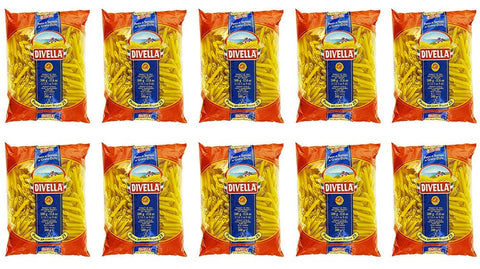 Lot De 10 Pâtes Divella 100 % Italiennes N°38 Pennette Di Mezzani 500 G